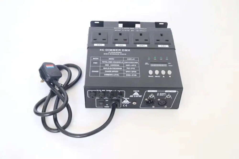 4 Channel LED Controller Digital DMX Dimmer Pack Remote Control for Stage
