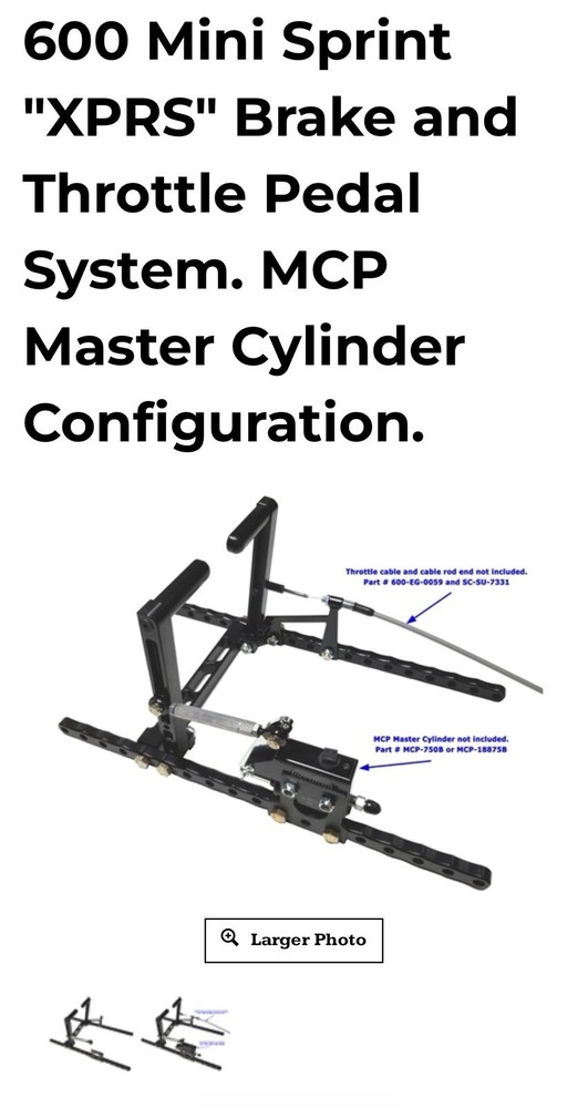 600 Mini Sprint "XPRS" Brake and Throttle Pedals