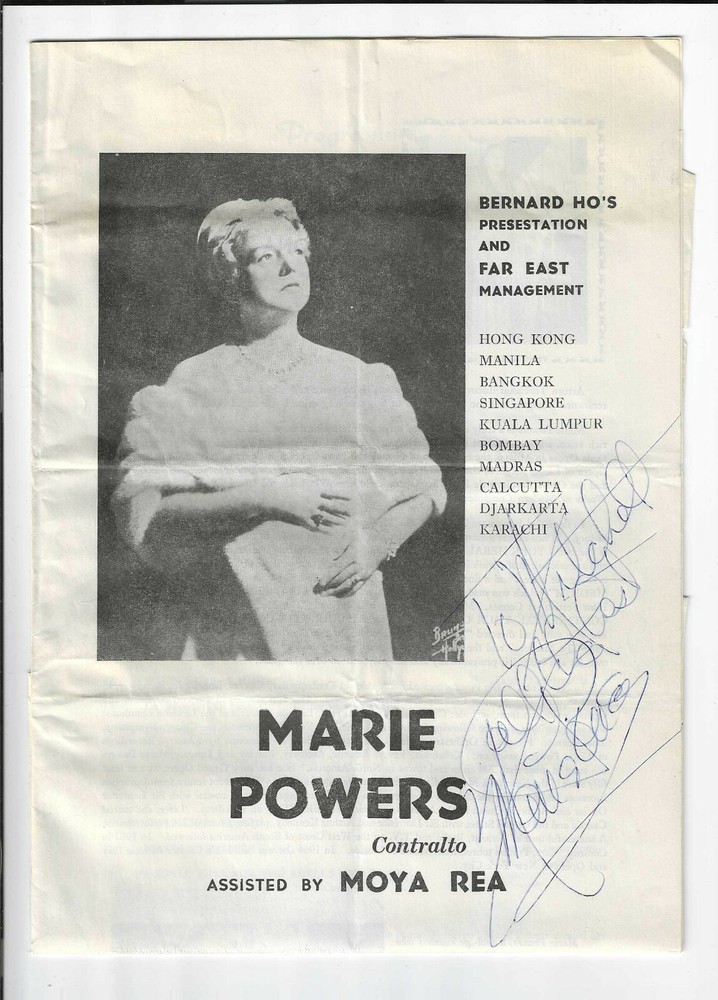 Marie Powers Signed Program 1965 / Autographed Opera Singer