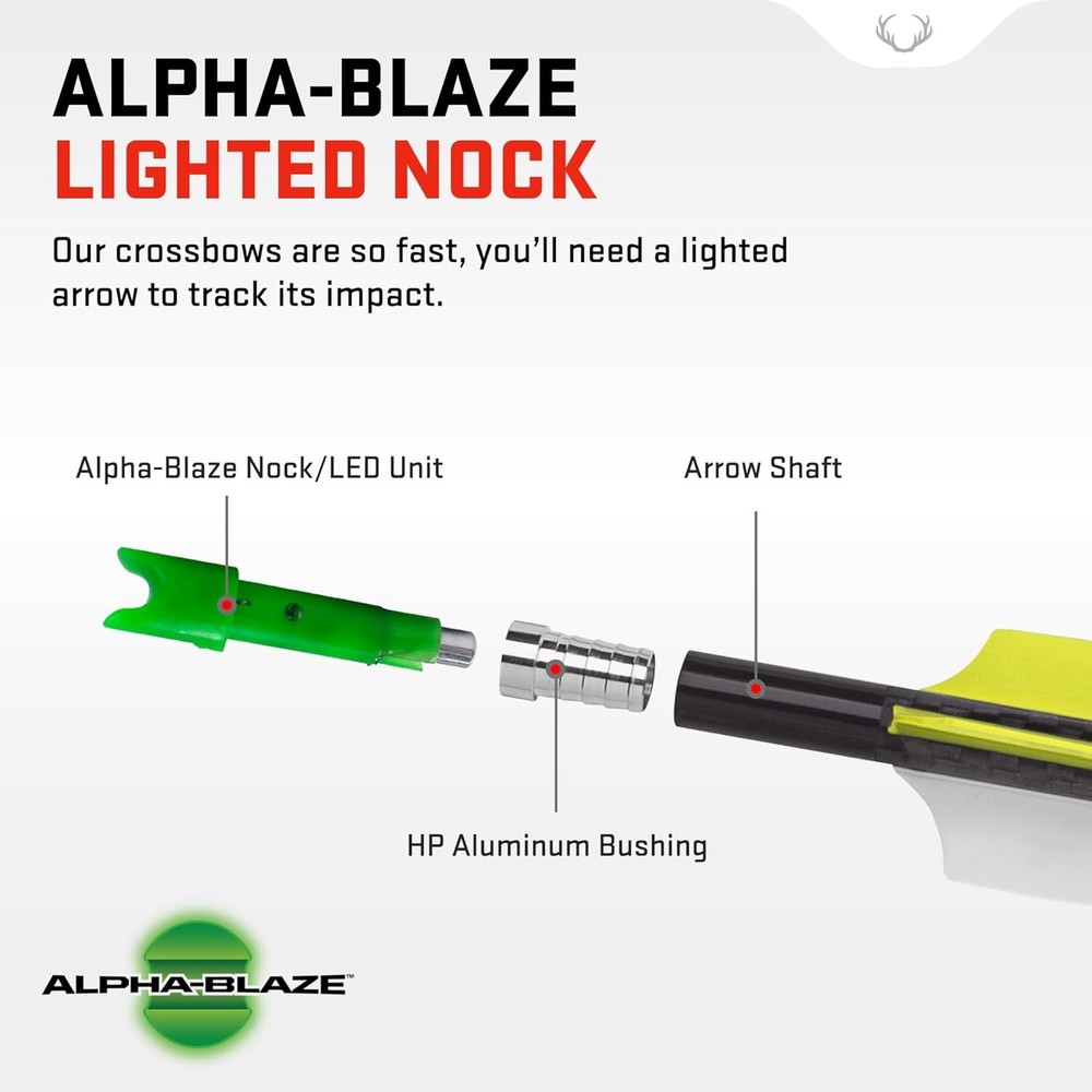Green Alpha-Blaze Lighted Nock for TenPoint Crossbows