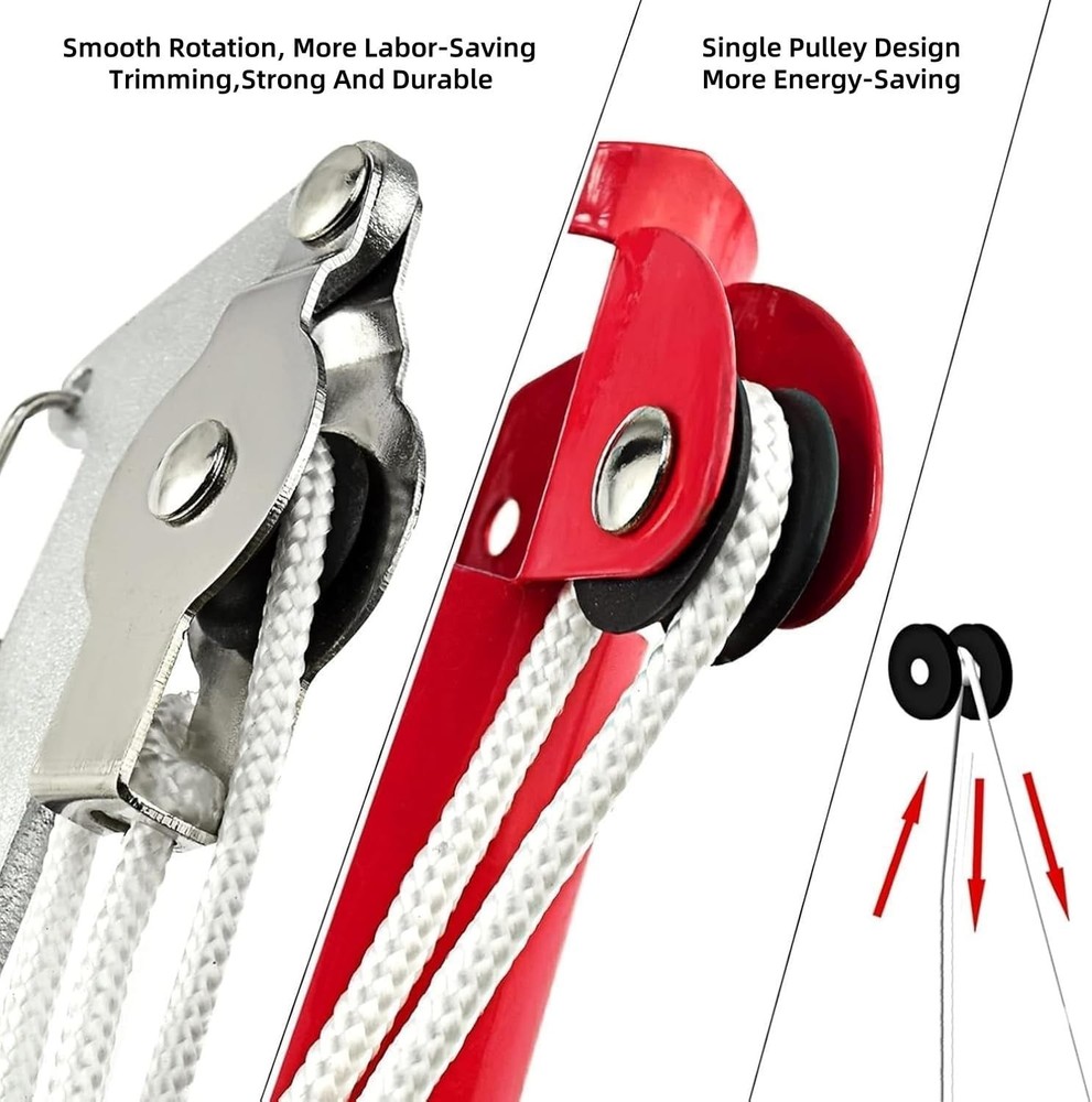 Extendable Tree Pruner Saw with Pulley System for High Branches