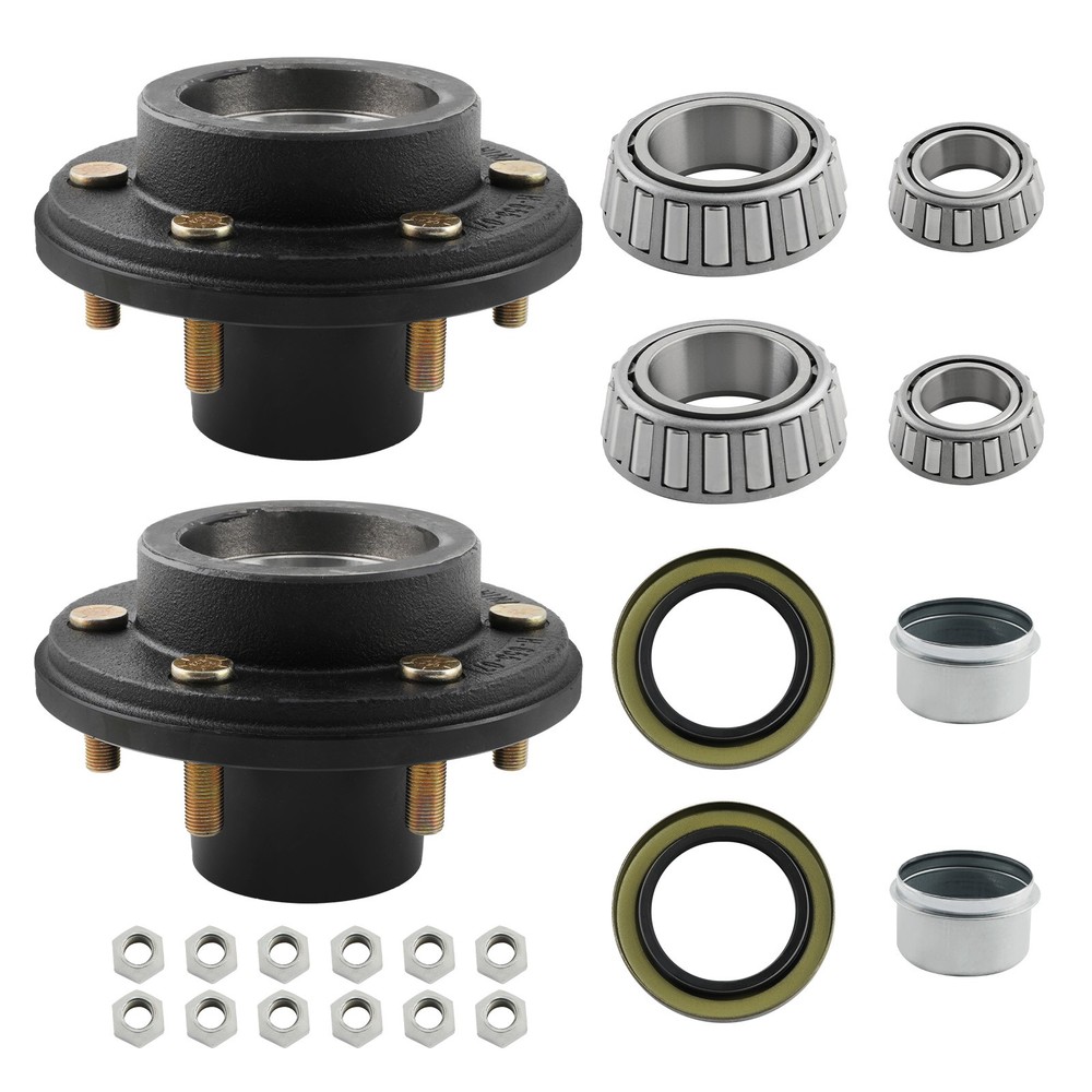Pair Trailer Hubs Convert Mobile Home with Bearings 6000# 6 Lug 6x5.5 Idler Axle