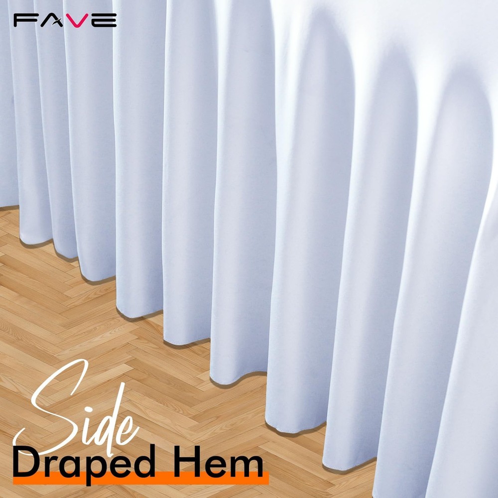 FAVE 2 Pack White Table Cloth Rectangle 6ft Table Cover Fitted Design Tables ...
