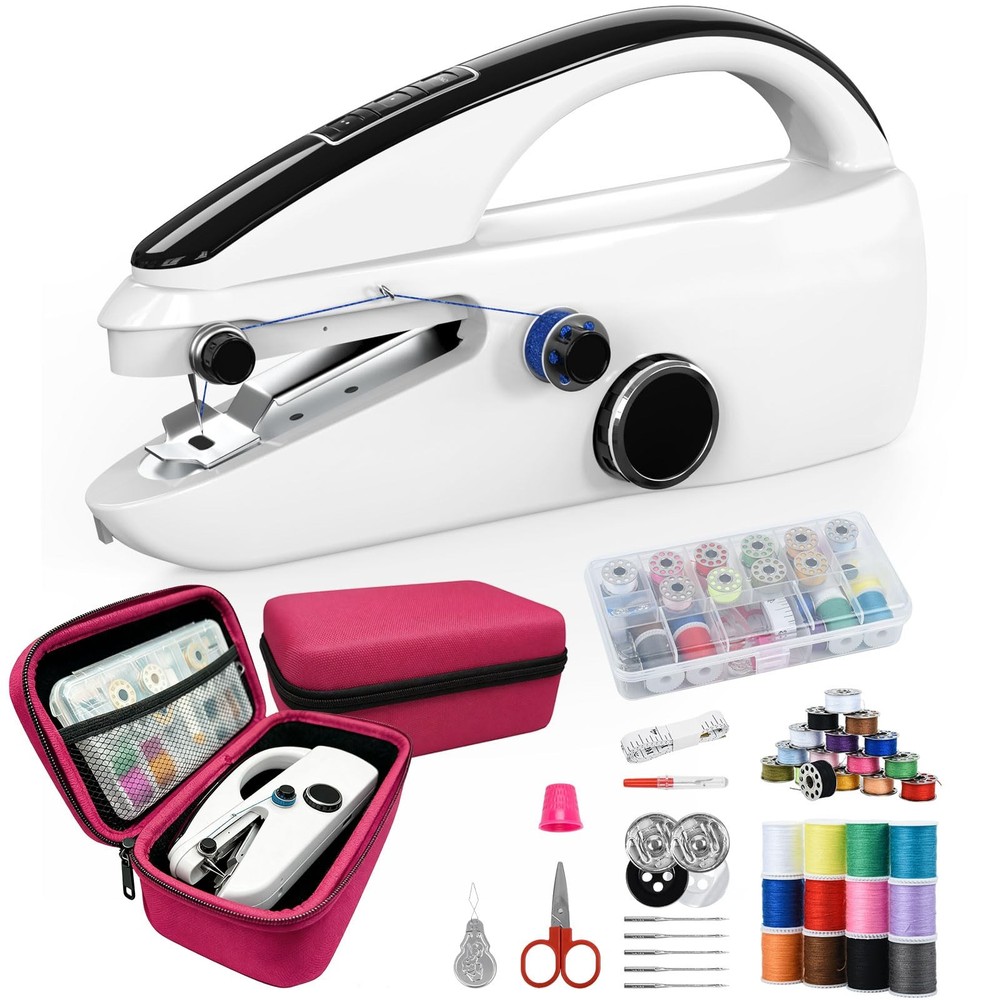 Handheld Sewing Machine, Two-Speed Portable Mini Handheld, White