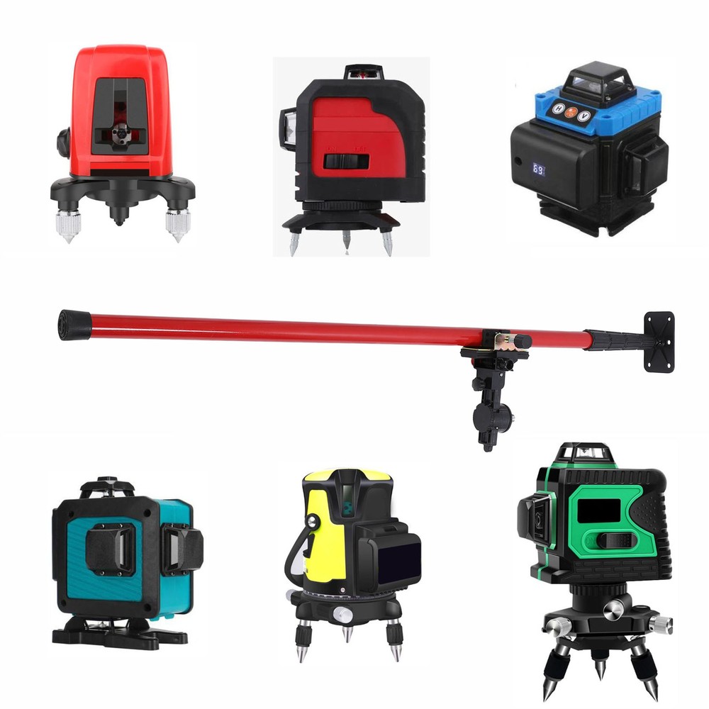 Level Pole 4m Telescopic Leveler Mounting Rod With 6mm 15.2mm Interface