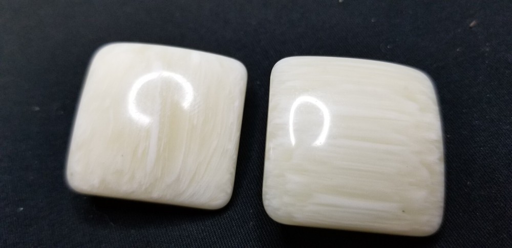 Vintage Natural Scolecite Square Shape Earrings