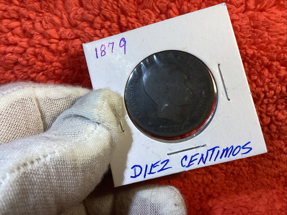 1879 Spain 10 Centimos Bronze