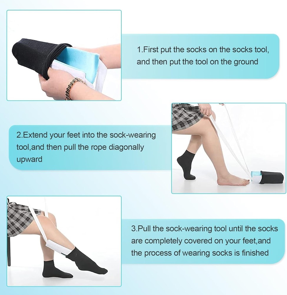 Sock Aid Tool,Easily Pull on Socks Without Bending, for Elderly,...