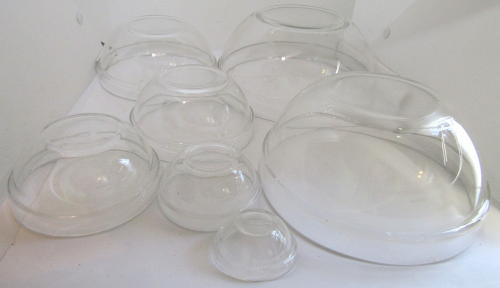 7-PIece Clear Glass Nesting Prep Bowls. New Without Box.