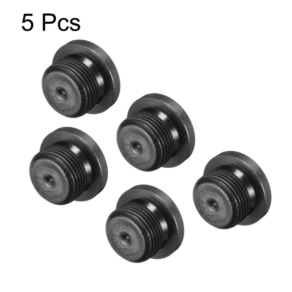 G3/4 Male Outer Head Hex Thread Socket Pipe Plug Fitting, 5Pcs, Black
