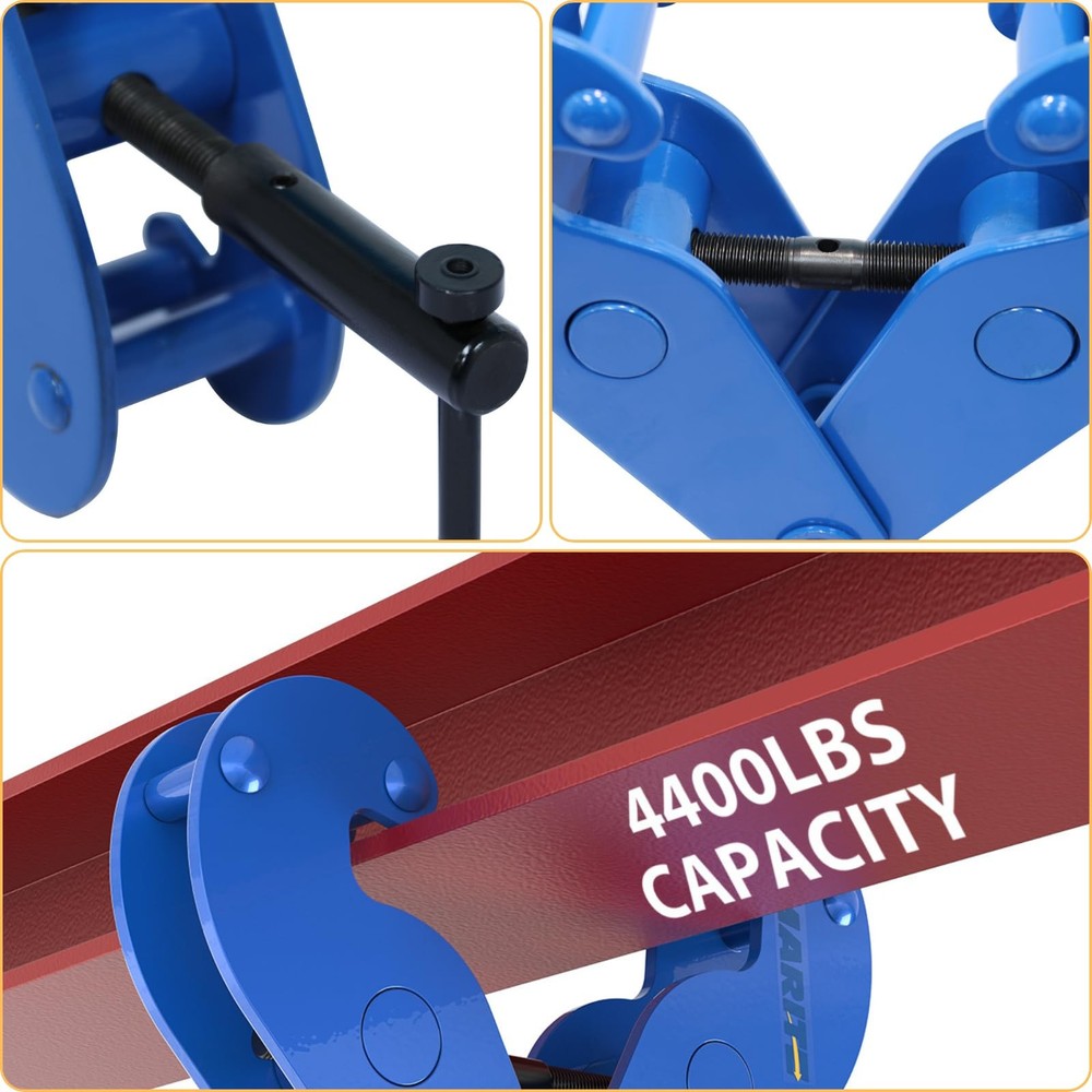Vertical Beam Clamp 4400lbs (2 Ton) Working Load Limit