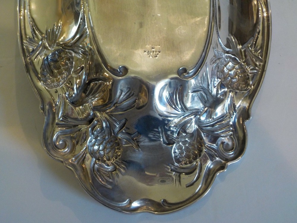 GORHAM Sterling Silver Embossed 14.5" Bread Tray #A4407M, c. 1903