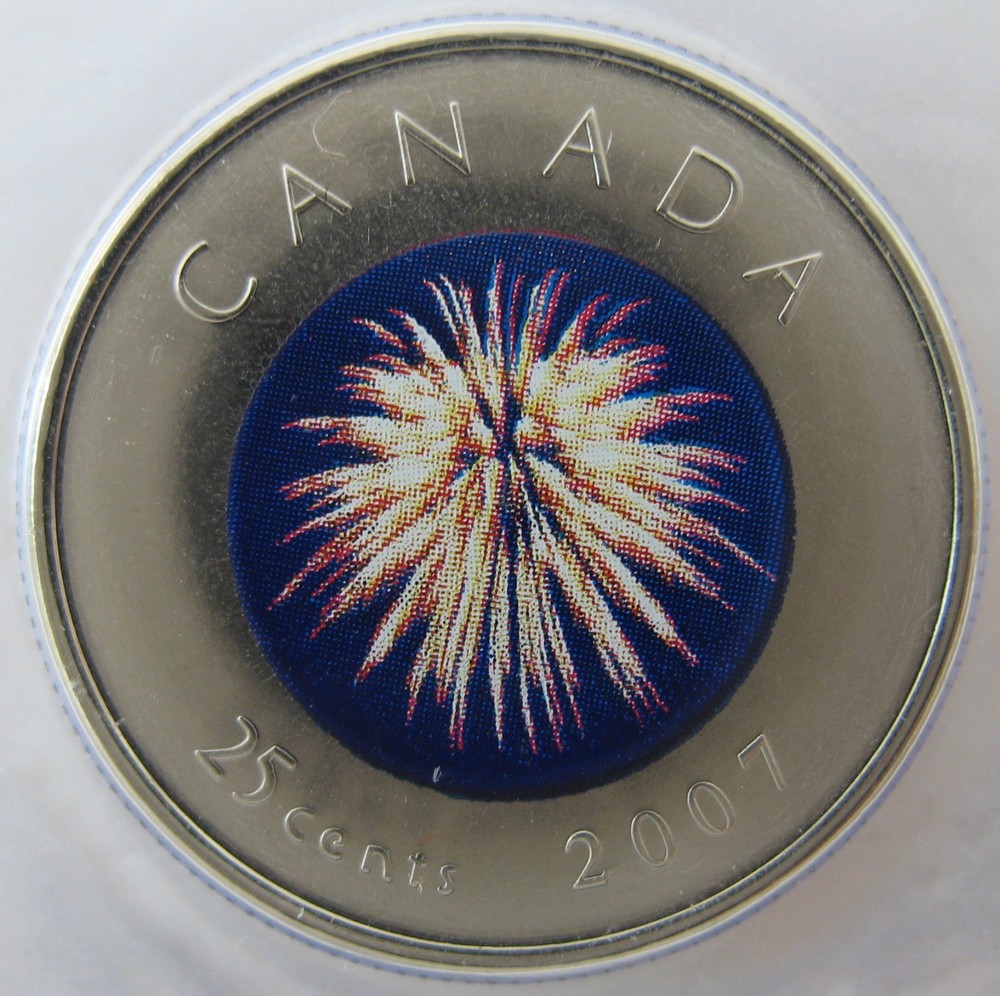 Canada 2007 25-cent Firework Congratulations NBU Original Sealed ( One Coin )