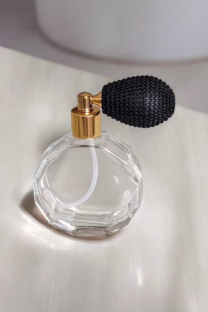 Essential Atomizer Co. Dodecagon 50ml perfume atomizer & black pump - Boxed