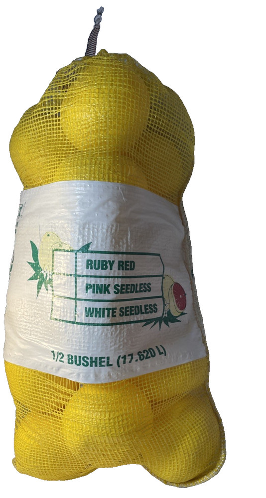 Store Display Indian River Citrus Bushel Mesh Drawstring FULL Bag Grapefruit