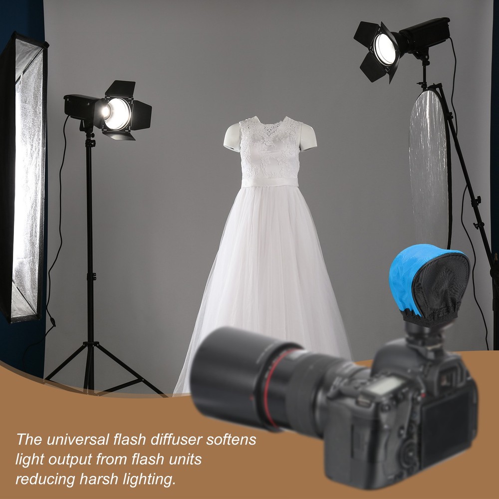 2pcs 3.7" x 3.5" Soft Mini Flash Bounce Diffuser Cap, for Flashlight, Blue