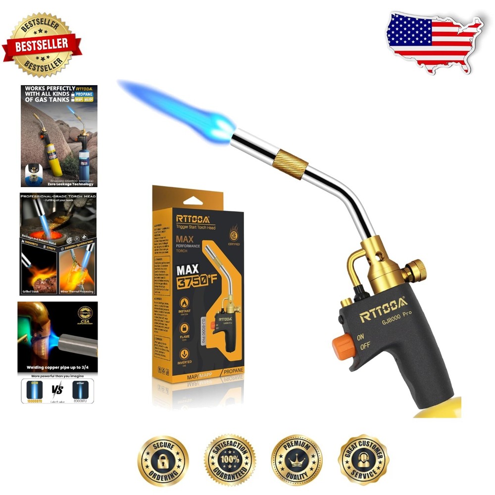 Industrial Propane Torch Head: High Power, Adjustable Flame,  Certified