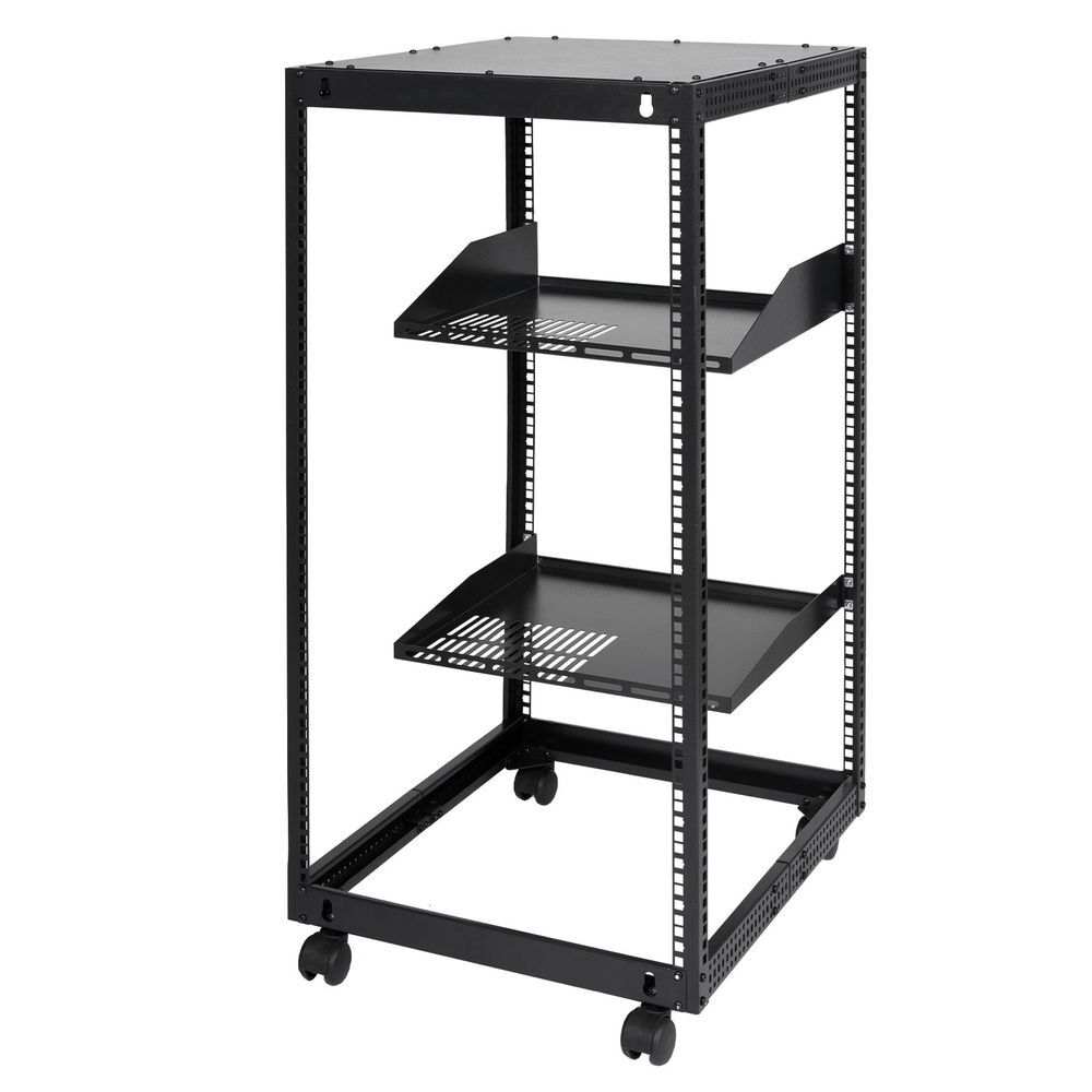 20U Open Frame Server Rack Network Server Rack with Casters Adjustable Depth