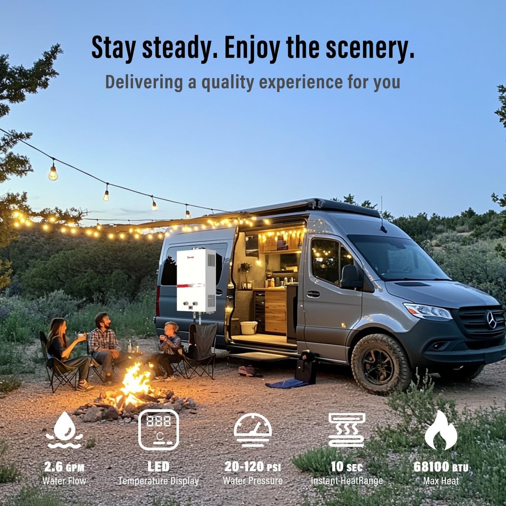 Portable Propane Water Heater Tankless, 10L 2.6GPM Instant Gas Hot Water Heat...