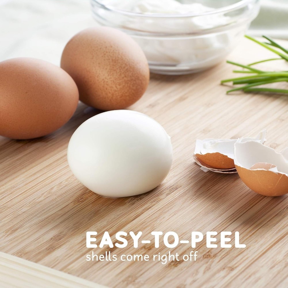 Automatic Egg Cooker with Auto Shut-Off, Buzzer & 7 Egg Capacity, Classic White