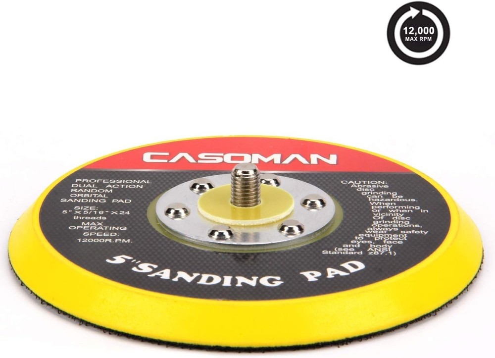 Versatile 5-Inch Orbital Sander Pads with Hook & Loop for Quick Changes - 2 Pack