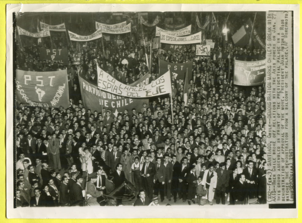1943 Santiago Chile Breaks with Axis Powers Original Press Wirephoto