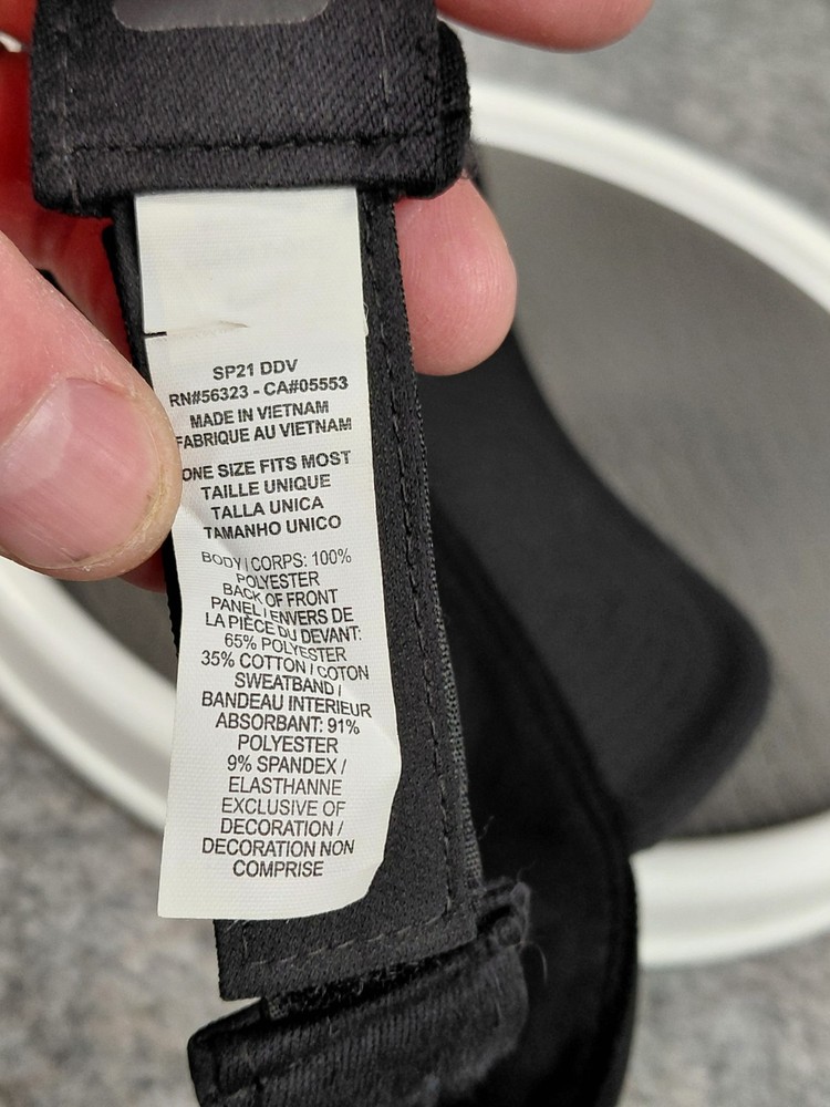 Nike Dry Fit Visor Black With Red/white Paw Strapback Hooknloop