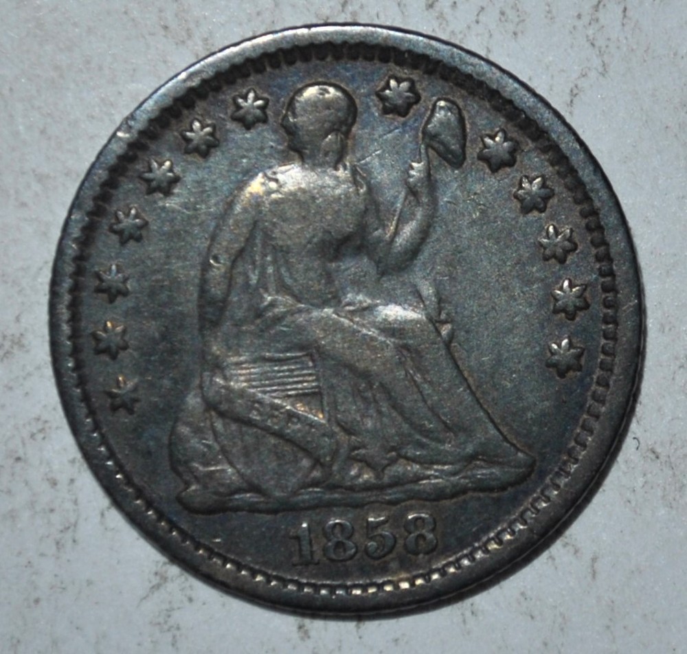 1858 o  Seated Liberty Half Dime   {{{{C462