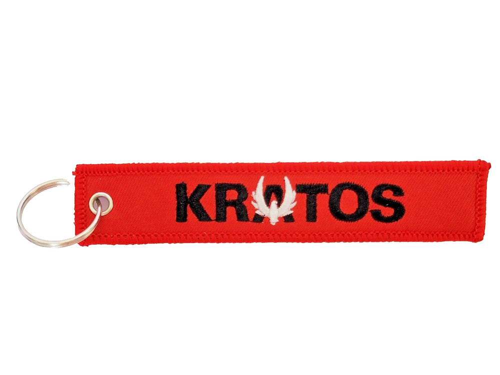 Kratos Defense & Security Solutions Red Flight Tag Keychain NEW