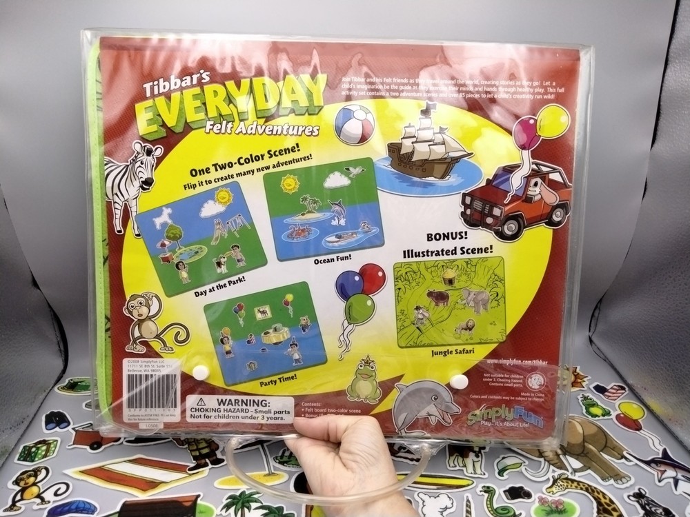 Tibbar's Everyday Felt Adventures background pieces and case Complete