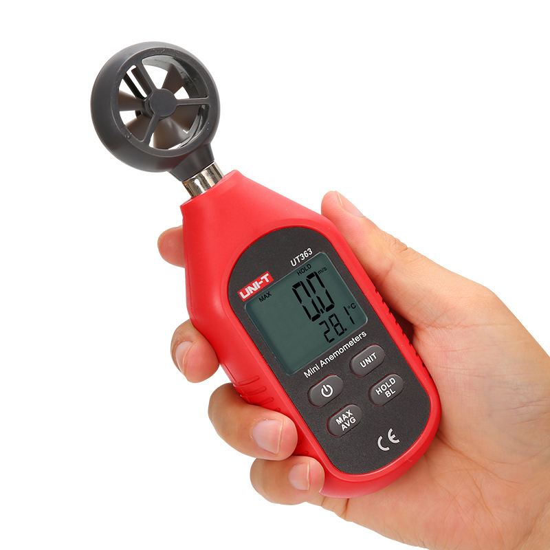 Mini Anemometer Air Flow Wind Speed Meter Temperature Tester 2in1