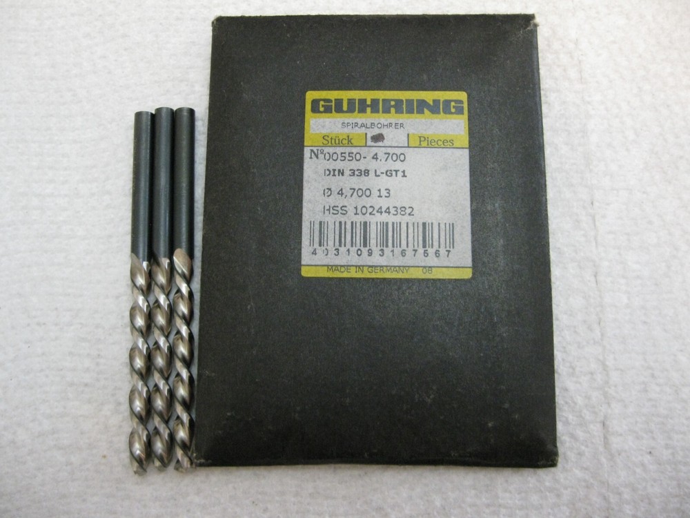 #13 Left Hand Jobber Drill HS Guhring 3pc lot