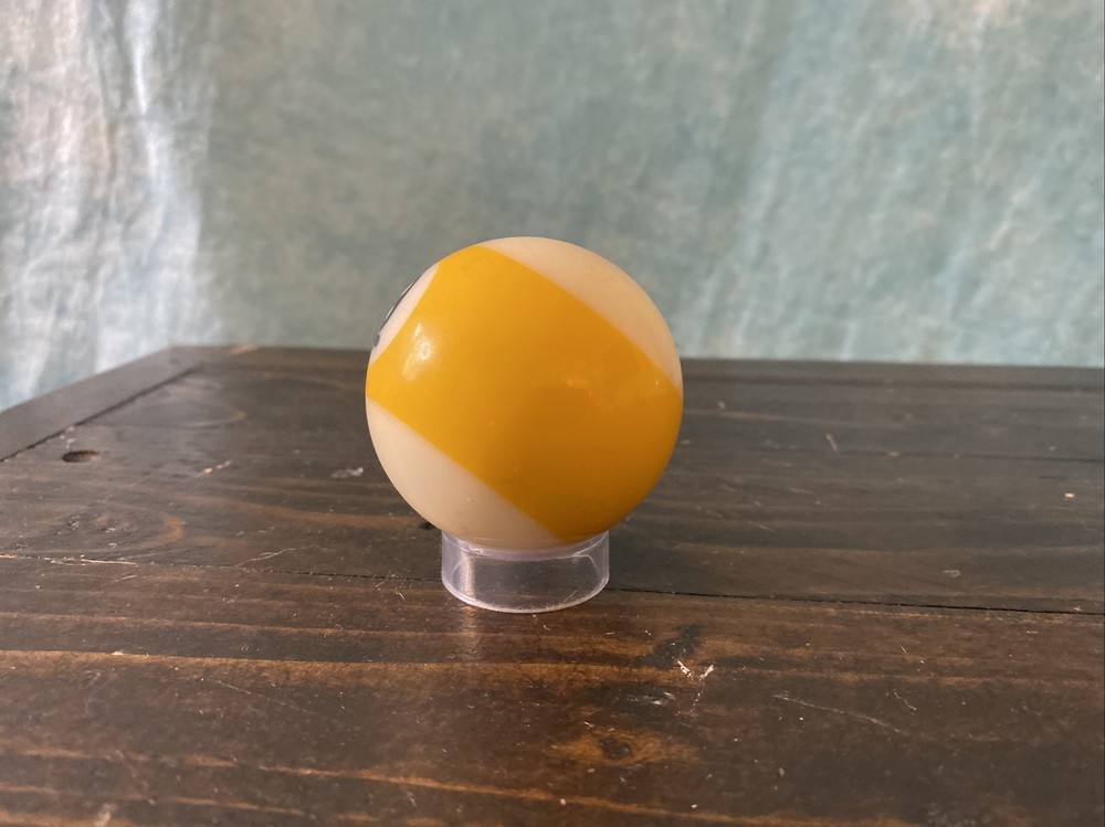 Vintage Number 9 Yellow Stripe Pool Ball Replacement