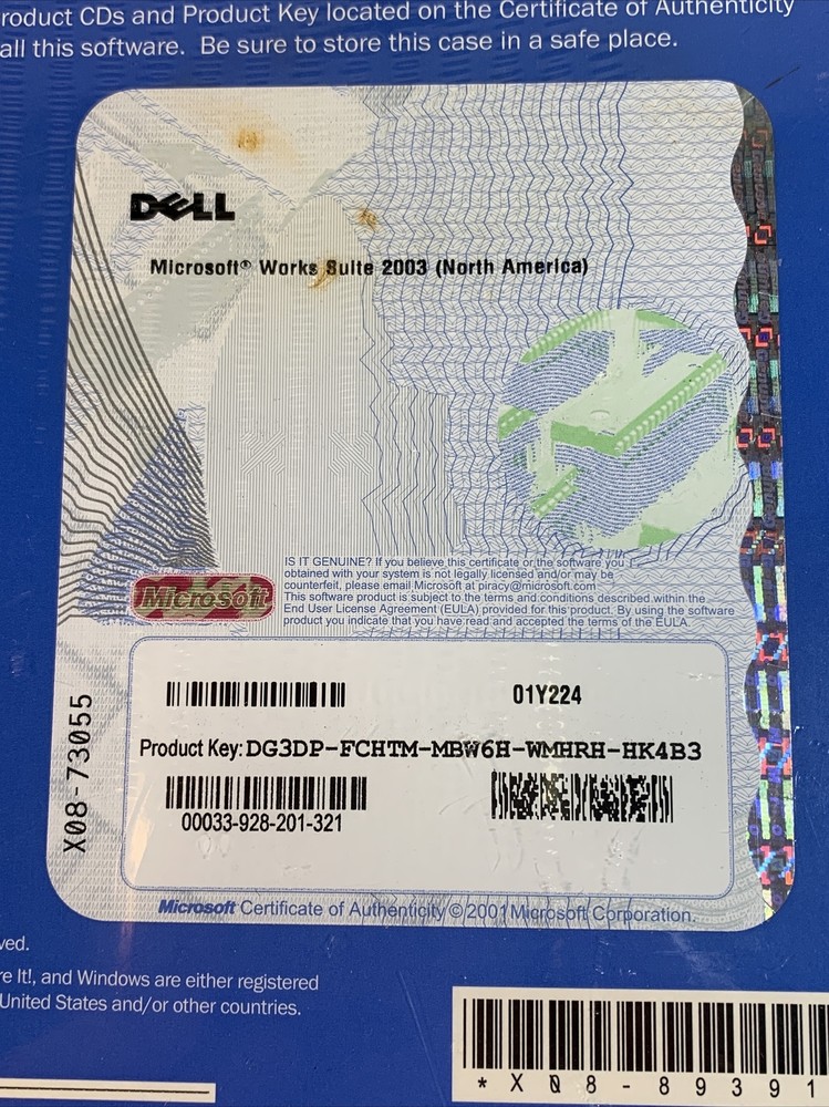 Microsoft Works Suite 2003 Set with Product Key. never used.