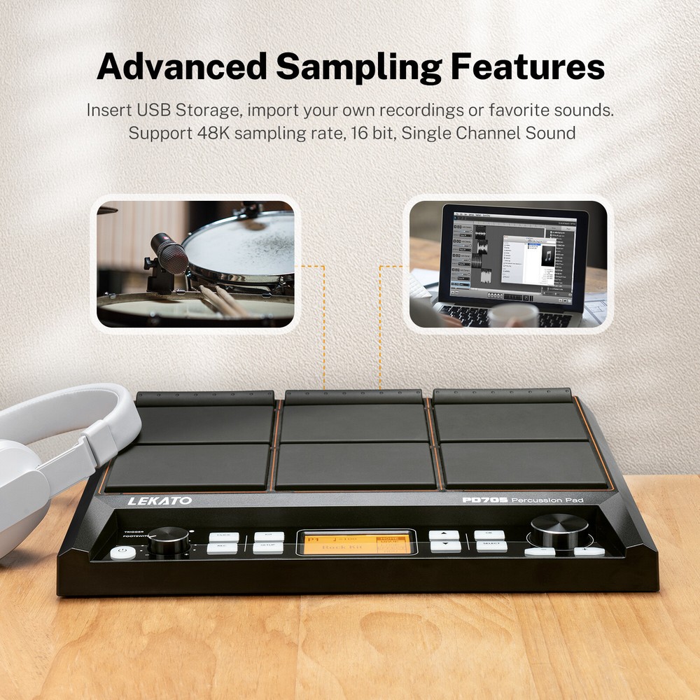 Avatar PD705 Percussion Sample Pad 9-Trigger Electric Drum Multipad USB MIDI