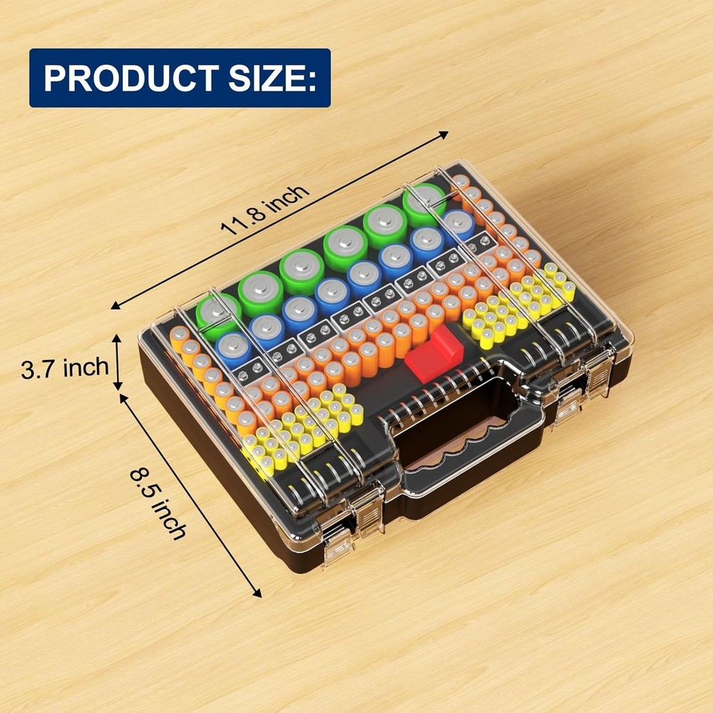 Versatile Battery Storage Organizer - Holds Multiple Sizes and Includes Tester