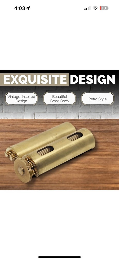 Vintage Brass Cigarette Roller Manual Cigarette Rolling Machine with Storage Bag