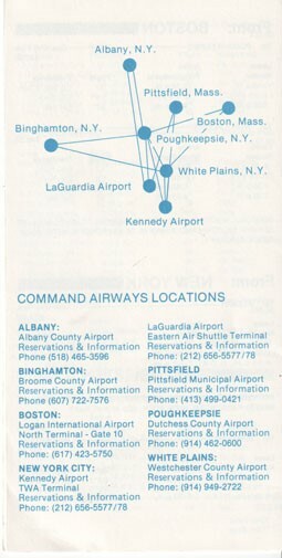 Command Airways timetable 1977/11/01
