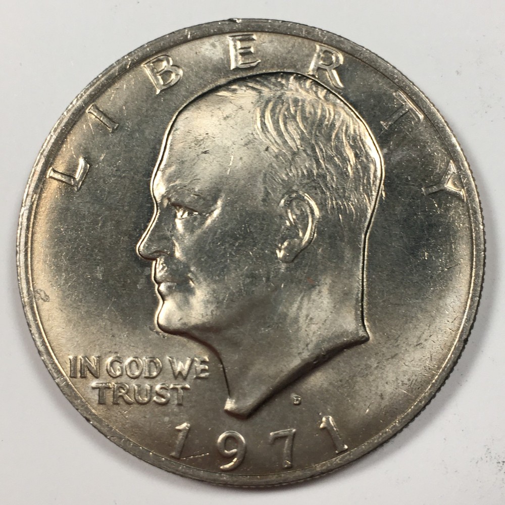 1971-D Type 2 Eisenhower Dollar - Gem Mint State (MS) KM#203 - 8140