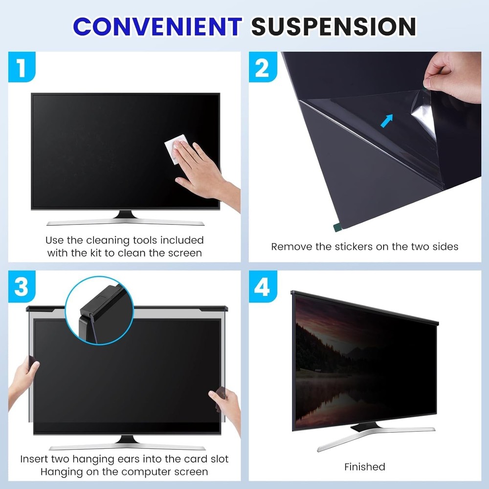 ZpTsarinal Hanging 22 Inch Computer Privacy Screen Filter, Hanging Computer S...