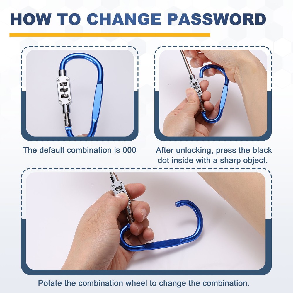 3.3Ft Security Cable Lock Steel Safety Cable with 4.8" Combination Lock Silver