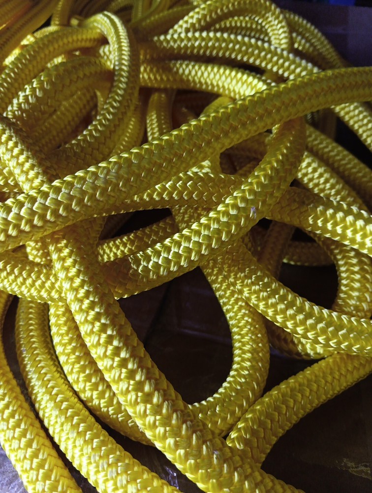 9/16 x 200 ft. Double Braid-Yacht Braid Polyester Rope. Yellow