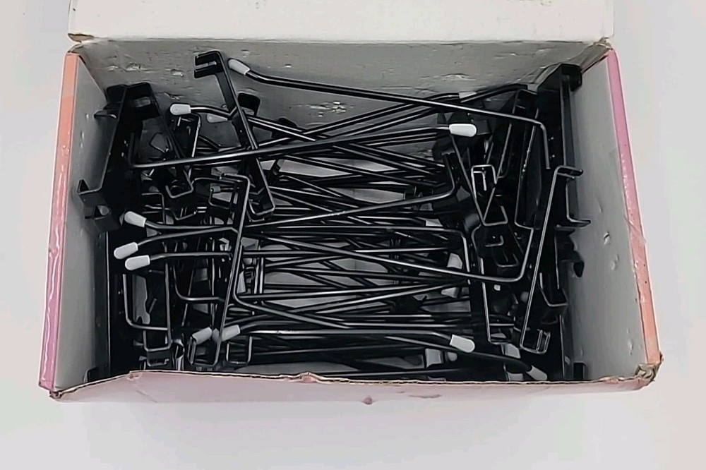 56- 6" Gridwall Hooks Black Hooks For Grid Panel Displays Rubber Tip End