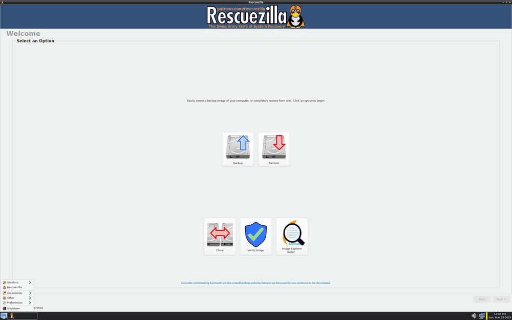 Rescuezilla 8Gb Bootable USB System Recovery Clone Partition Flash Drive
