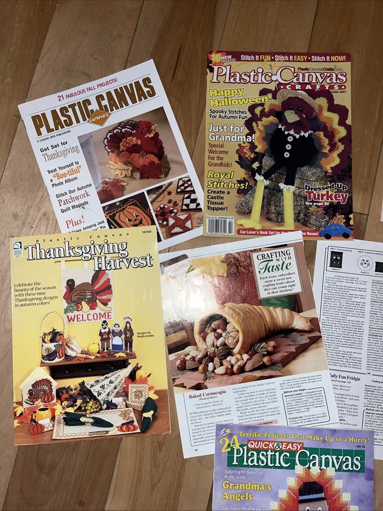 8 PLASTIC CANVAS THANKSGIVING DECORATIONS Books And Leaflets