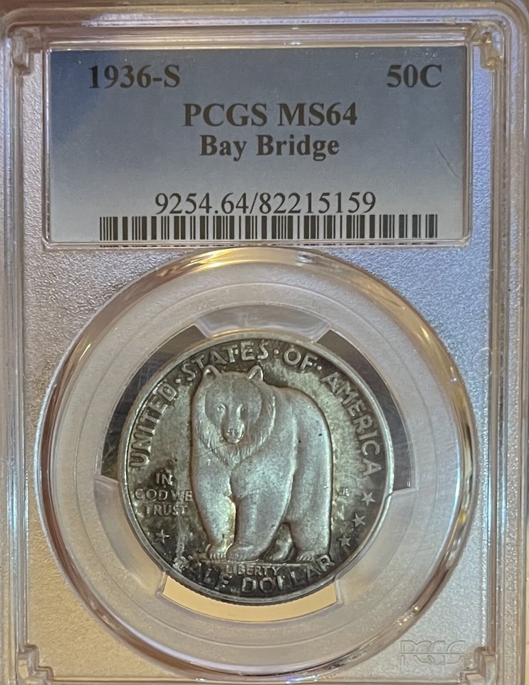 1936 S PCGS MS64 Bay Bridge Commemorative Silver Half Dollar