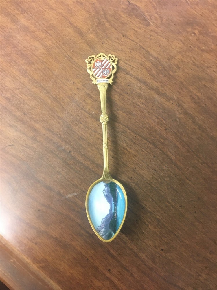 .800 Silver Enamel Bellagio Souvenir Spoon