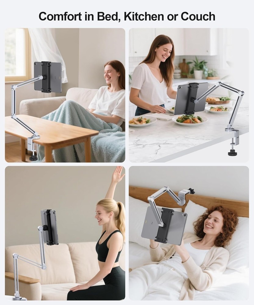 Adjustable Tablet Arm Mount with Super Grip Clamp