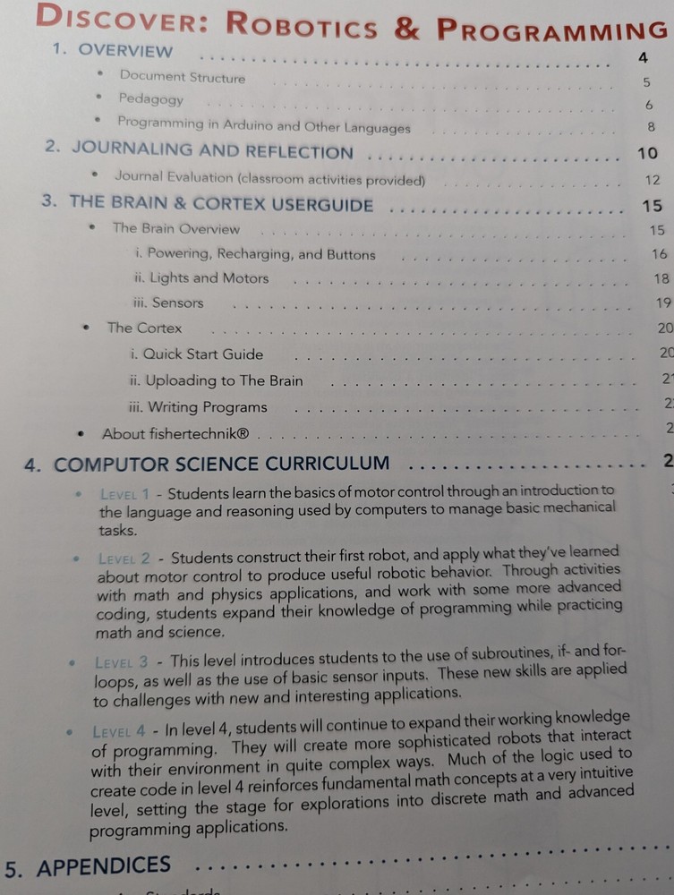 PCS Edventures Discover Robotics Programming Grade 6-8 kit books inventoried