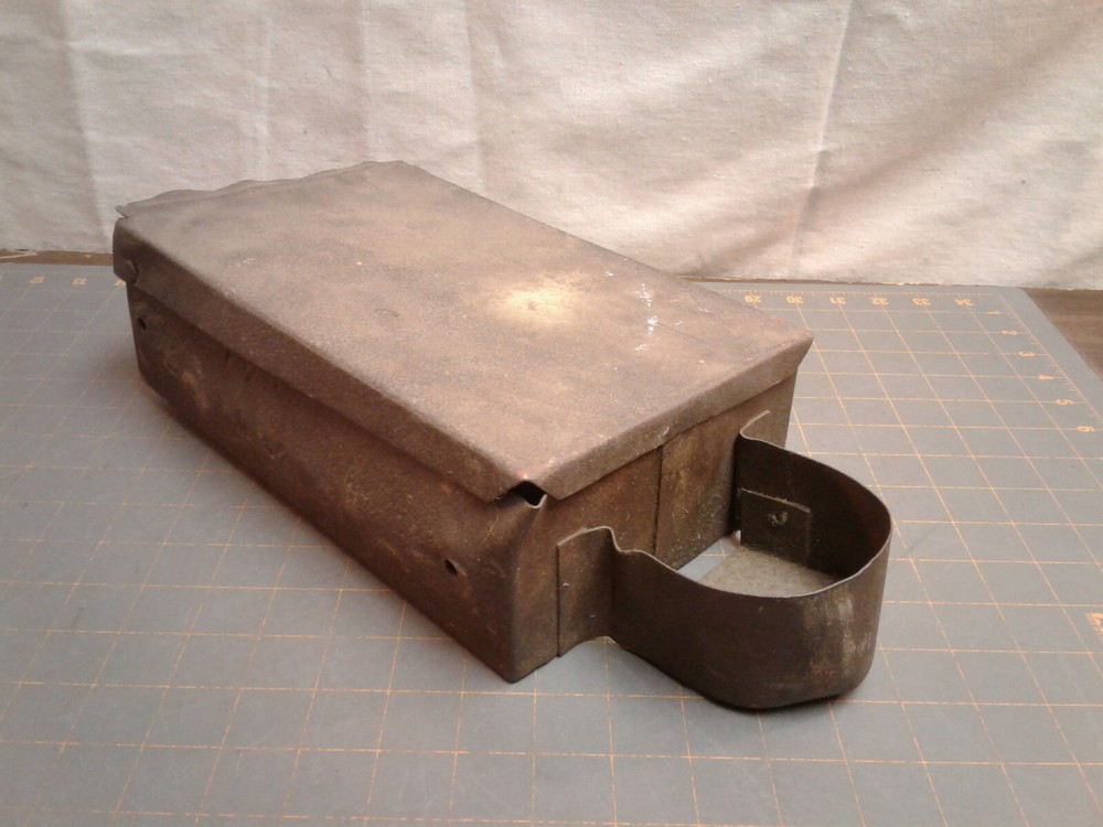 Antique Primitive Tractor Tool Box with Oil Ring Holder
